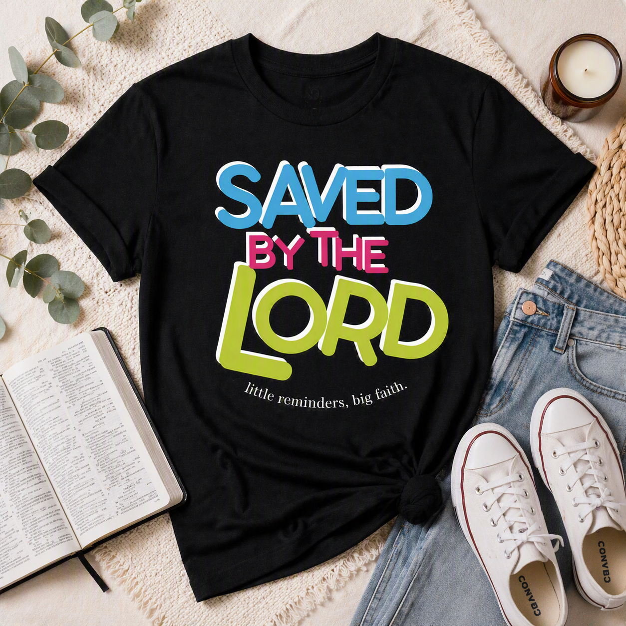 Saved by the Lord Tee – Black